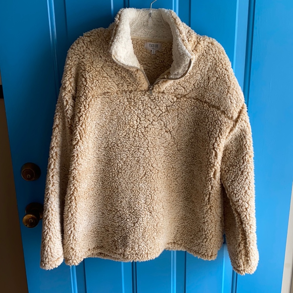 Lg. Peach Love Sherpa Pullover